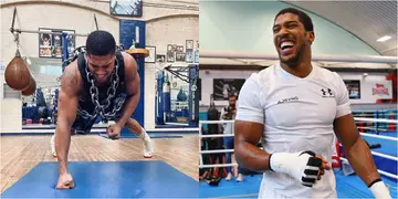 Anthony Joshua trains in weighted vest, chains ahead of Fury's bout