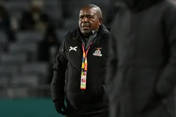 Zambia's coach Bruce Mwape looks on during the 2023 Women's World Cup Group C football match between Spain and Zambia in Auckland on July 26, 2023