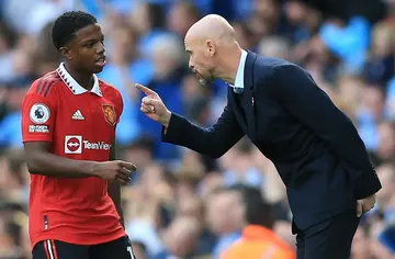 Erik ten Hag (right) was furious at Manchester United's surrender to Manchester City in a 6-3 defeat