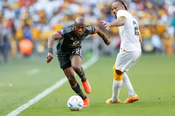 Mozambican Edmilson Dove (R) scored for Kaizer Chiefs in a South African Premiership win over Golden Arrows.