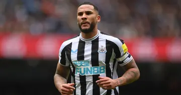 Jamaal Lascelles looks on during the Premier League match between Manchester City and Newcastle United at Etihad Stadium. Photo by Laurence Griffiths.