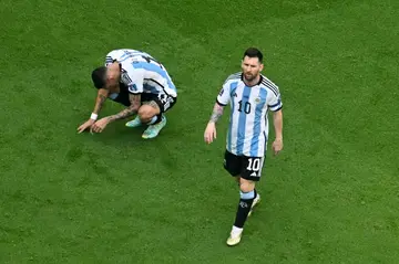 Argentina star Lionel Messi trudges off the field after defeat to Saudi Arabia