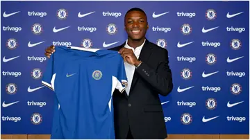 Chelsea unveil new Signing Moises Caicedo at Chelsea Training Ground. Photo by Darren Walsh.