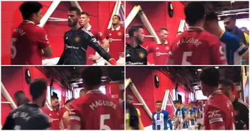 Harry Maguire, Manchester United, tunnel, Old Trafford, Brighton, Premier League