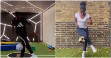 England-based, Female, Ghanaian, Footballer, Freda Ayisi, Matches, Paul Pogba, Manchester United, Smoothie, Skill, Challenge, Effortlessly, Lewes FC Women