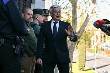 Pedro Rocha arrives at court to testify as a witness in the corruption probe involving the Spanish football federation in Madrid on April 12