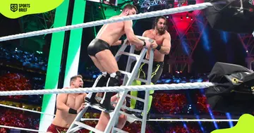 Wrestlers fight during the contend during the Greatest Royal Rumble 2018.