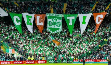 A Celtic fan display during a cinch Premiership match between Celtic and St Johnstone at Celtic Park, on March 16, 2024, in Glasgow, Scotland
