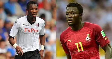 Sulley Muntari and John Painstil in action. SOURCE: @ghanafaofficial @FulhamFC