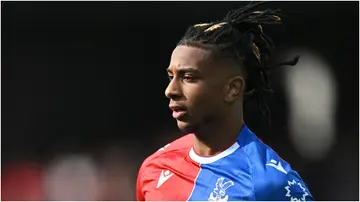 Crystal Palace winger, Michael Olise, during a Premier League match against Nottingham Forest at Selhurst Park on May 28, 2023, in London.