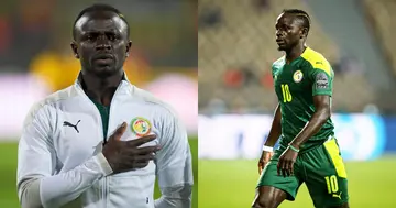 Sadio Mane reciting the Senegalese national anthem before the AFCON final. Credit: @FootballSenegal