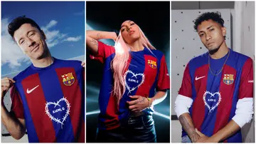 Barcelona have teamed up with Colombian pop singer Karol G to present the limited-edition jersey the Catalans will wear in El Clasico on April 21.
