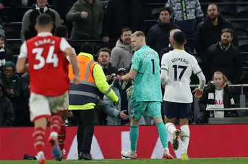 'Sour taste': Arsenal goalkeeper Aaron Ramsdale was kicked by a fan after a 2-0 win at Tottenham