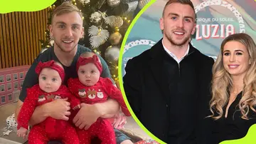 Jarrod Bowen with his wife, Dani Dyer, and twins