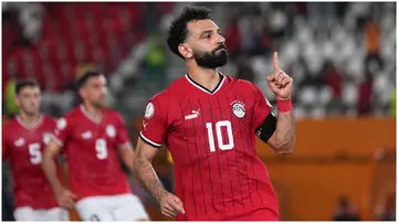 Mohamed Salah Salah in action during the TotalEnergies CAF Africa Cup of Nations group stage match between Egypt and Mozambique. Photo by Ulrik Pedersen.