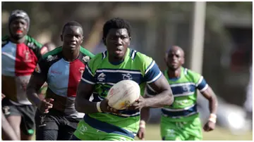 KCB Rugby Club's Martin Owila in action in a past league match. Photo: CapitalFM.