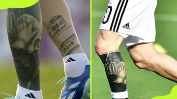 Lionel Messi Tattoos on his legs