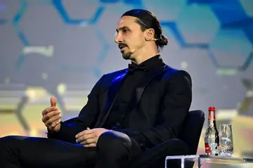 AC Milan's Swedish forward Zlatan Ibrahimovic at the 2022 Globe Soccer Awards in Dubai