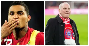 Kevin-Prince Boateng's move to the German side Bayern Munich hit the rocks due to the refusal of Uli Hoeneß to sign the Ghanaian. Photo credit: @PulseGhana @NickyAllt
