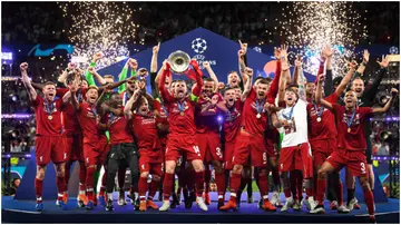 Jordan Henderson of Liverpool lifts the Champions League Trophy after winning the UEFA Champions League Final against Tottenham Hotspur at Estadio Wanda Metropolitano. Photo by Michael Regan.