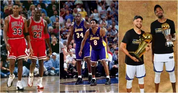 Scottie Pippen, Michael Jordan, Shaquille O'Neal, Kobe Bryant, Stephen Curry, Kevin Durant, Bulls, Lakers, Warriors, Pistons, San Antonio Spurs