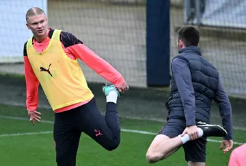 Erling Haaland trains with Manchester City