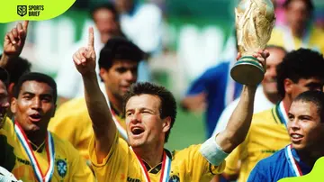 Brazilian players celebrate having won the World Cup 1994