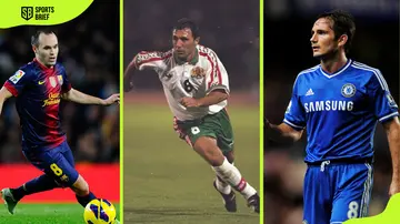From left: Andres Iniesta, Hristo Stoichkov and Lampard during their respective matches