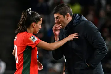 Portugal coach Francisco Neto (R) felt his side deserved to beat the United States as they came within a whisker of knocking out the holders