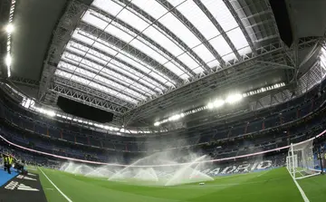 Real Madrid closed the Santiago Bernabeu's new retractable roof for their win over Getafe on Saturday in La Liga