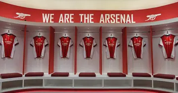 The Arsenal changing room before the Premier League match between Arsenal and Crystal Palace at Emirates Stadium on October 18, 2021 in London, England. (Photo by Stuart MacFarlane/Arsenal FC via Getty Images)