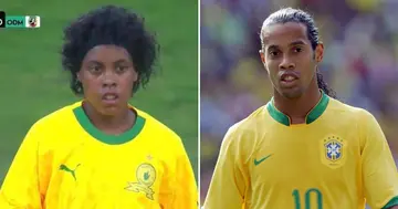 A photo of Miche Minnies alongside a photo of Ronaldinho.