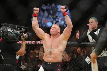 Brock Lesnar in the Octagon.