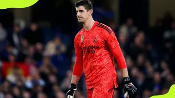 Real Madrid's goalkeeper, Thibaut Courtois during UEFA champions League match