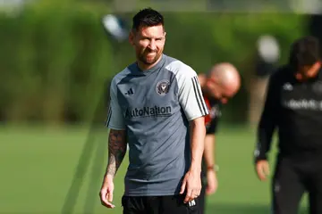 Lionel Messi in training on Monday ahead of Inter Miami's Leagues Cup semi-final with Philadelphia