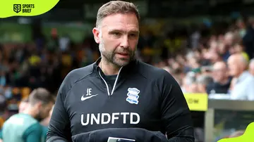 Birmingham City FC's new coach, John Eustace, during the Sky Bet Championship match against Norwich City