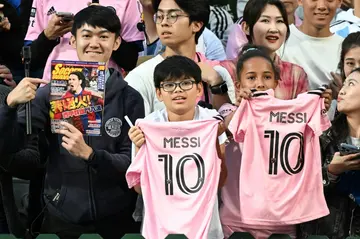 Tens of thousands of fans flocked to see Lionel Messi train at Hong Kong Stadium