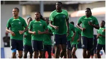 Nigeria's Super Eagles in a previous training session. Photo: Franck Fife.