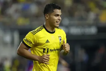 Cucho Hernández of the Columbus Crew during the match against Toronto FC at Lower.com Field on August 26, 2023, in Columbus, Ohio