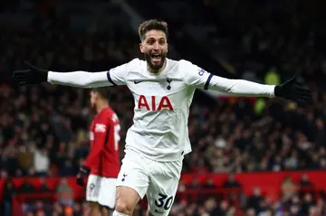 Rodrigo Bentancur secured a point for Tottenham in a 2-2 draw at Manchester United