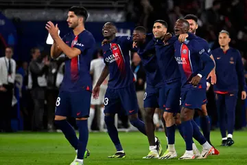 Ousmane Dembele, Randal Kolo Muani, Achraf Hakimi, Paris Saint-Germain, Ligue 1