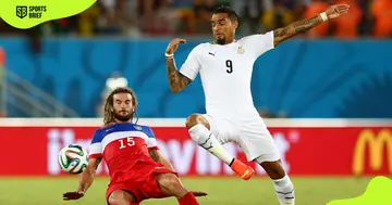 Ghana Kevin-Prince Boateng (r) in action.
