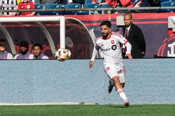 Lorenzo Insigne of Toronto FC during a game between Toronto FC and New England Revolution at Gillette Stadium on March 3, 2024, in Foxborough, Massachusetts
