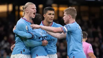 Erling Haaland, Rodri, Kevin de Bruyne, Bernardo Silva, Manchester City, Mohamed Salah, Andre Onana, Josko Gvardiol, Emiliano Martinez, Aston Villa, Martin Odegaard, Bukayo Saka