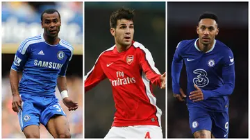 Ashley Cole, Cesc Fabregas, Pierre-Emerick Aubameyang, Arsenal, Chelsea, Kai Havertz, Jorginho.
