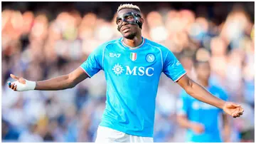 Victor Osimhen looks dejected during the Serie A match between SSC Napoli and Bologna FC at the Stadio Diego Armando Maradona on Saturday, May 11. Photo: Giuseppe Maffia.