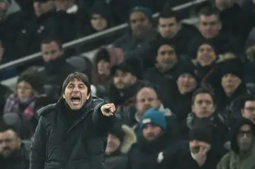 Tottenham manager Antonio Conte was back on the touchline after recovering from gallbladder surgery