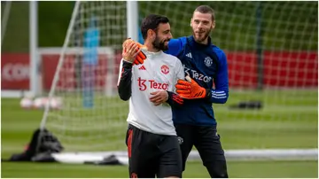 David De Gea, Bruno Fernandes, Old Trafford, Man United.