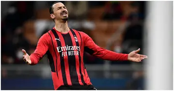 Zlatan Ibrahimovic looks dejected during the Serie A football match between AC Milan and Spezia Calcio. Photo by Nicolò Campo.