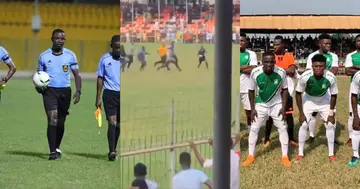 Ghanaian referee runs for his life as fans chase him in a match between RTU and B.A united